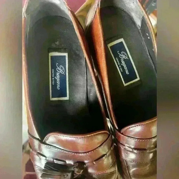 Bragano mens leather loafers w/ tassels Made in Italy 10. Excellent condition main image 7